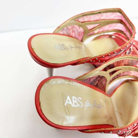 ABS VERO CORAL PINK AND SILVER WOMEN HEELS SIZE 8M NO BOX - Picture 2 of 7